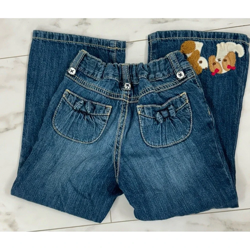 Vintage Gymboree Denim Jeans & Corduroy Top‎ Toddler 4t Puppy Love 2pc